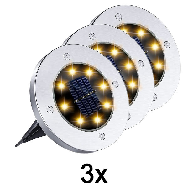 1x Solárne podlahové svetlá na vonkajšie použitie (3 ks) | LUMIGARD