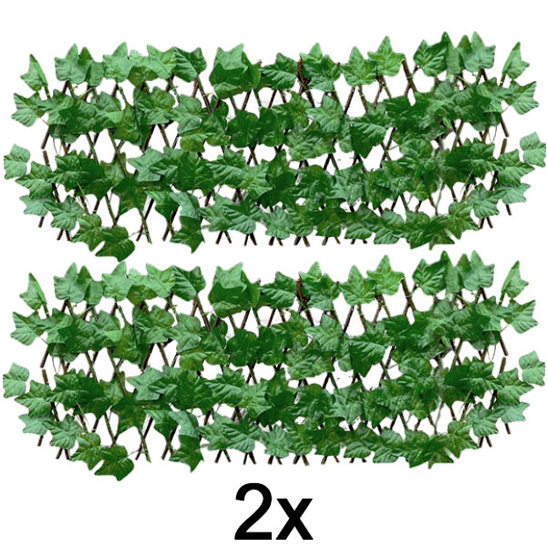 2x Rozťahovací plotový panel s brečtanom – 30×180 cm, UV odolný, bez náradia | GREENFENCE